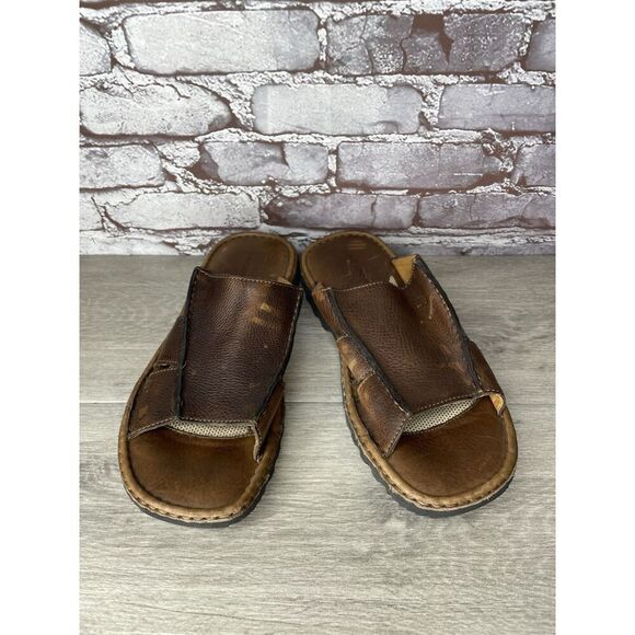 Rockport Brown Leather Cushion Open Toe Casual Slides Sandals Men Sz 11M US/44EU - Picture 14 of 16